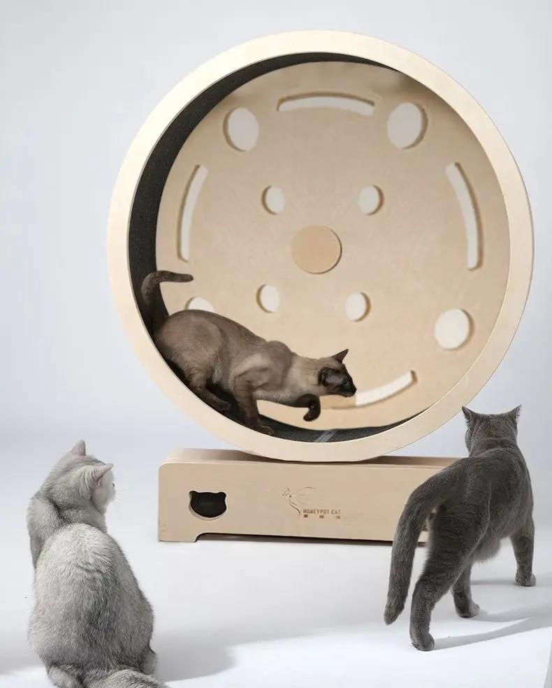 Cat exercise wheel ลู่วิ่งแมว ลู่วิ่งออกกำลังแมว รับน้ำหนักได้ 4 kg 29x45x75 cm
